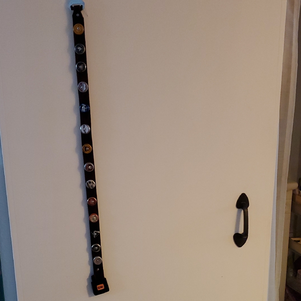 Unique Brown Leather Beer Cap Belt. Thick Leather. Fasten Your Seatbelt Click!